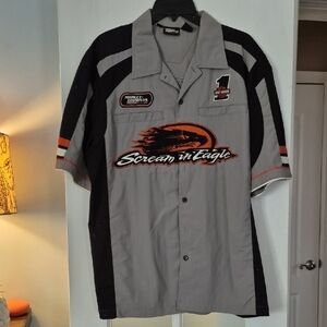 Harley-Davidson Gray and Black Men's Shirt